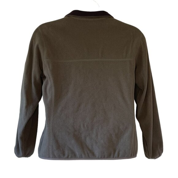 Lands' End Grey Microfleece Women's Windcheck Jacket with Navy Mock Neck 16 - Picture 4 of 10